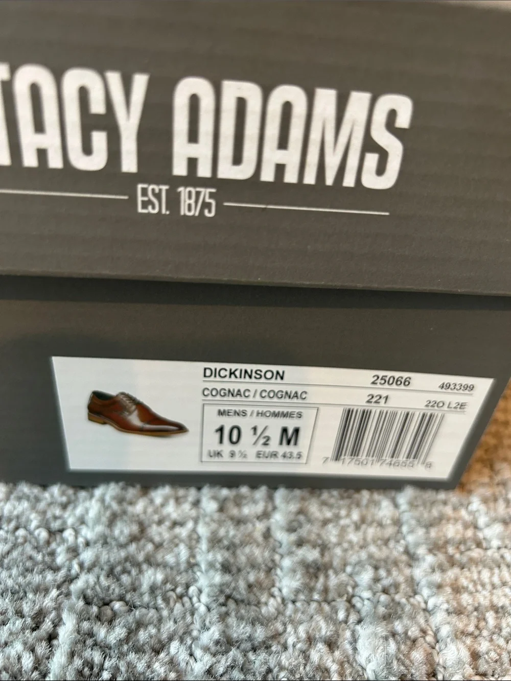 Stacy Adams DICKINSON CAP TOE OXFORD Cognac 10.5